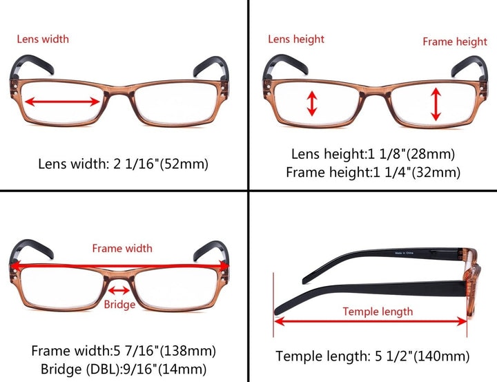 5 Pack Reading Glasses R012N