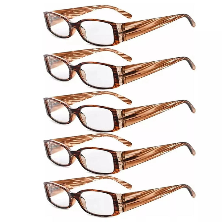 5 Pack Rectangle Stylish Reading Glasses R040-A