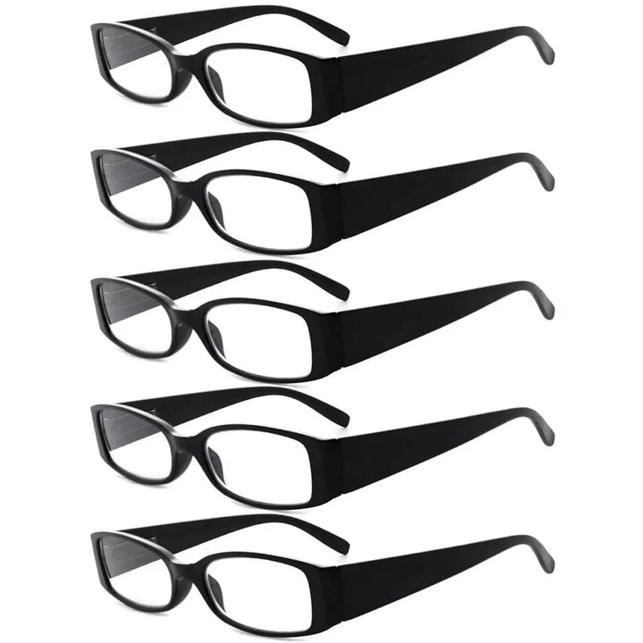 5 Pack Rectangle Stylish Reading Glasses R040-A