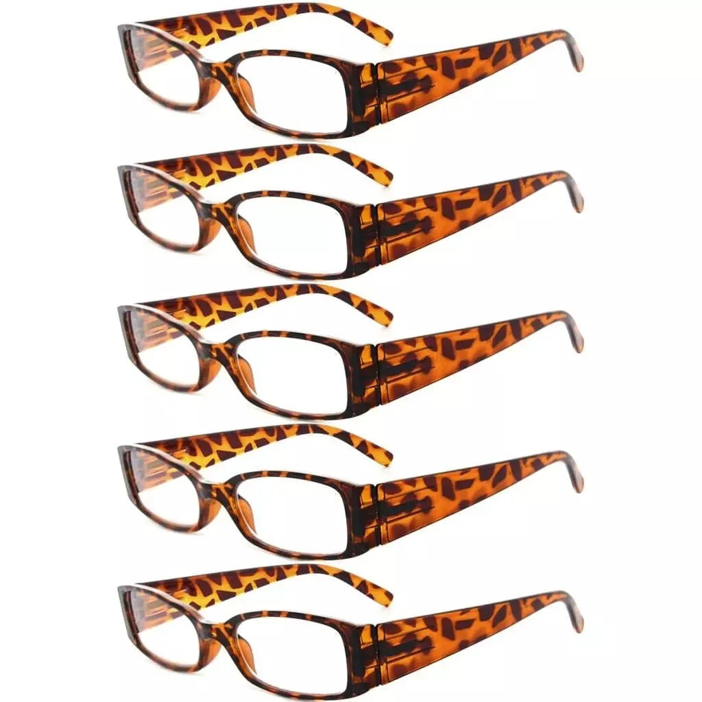 5 Pack Rectangle Stylish Reading Glasses R040-A