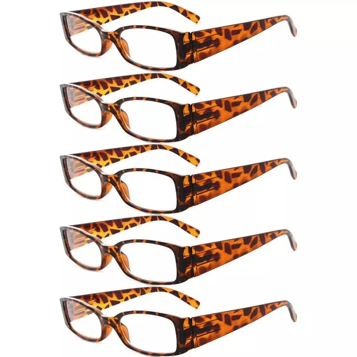 5 Pack Rectangle Stylish Reading Glasses R040-A