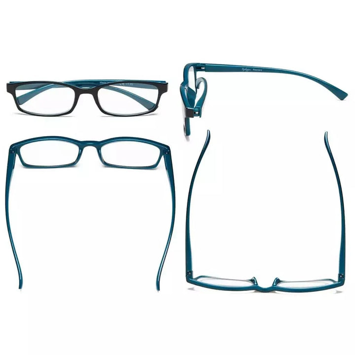 5 Pack Rectangle Stylish Reading Glasses Vintage Readers R177