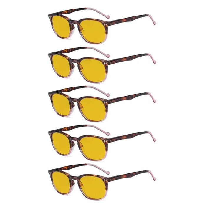 5 Pack Retro Blue Light Blocking Reading Glasses HP065