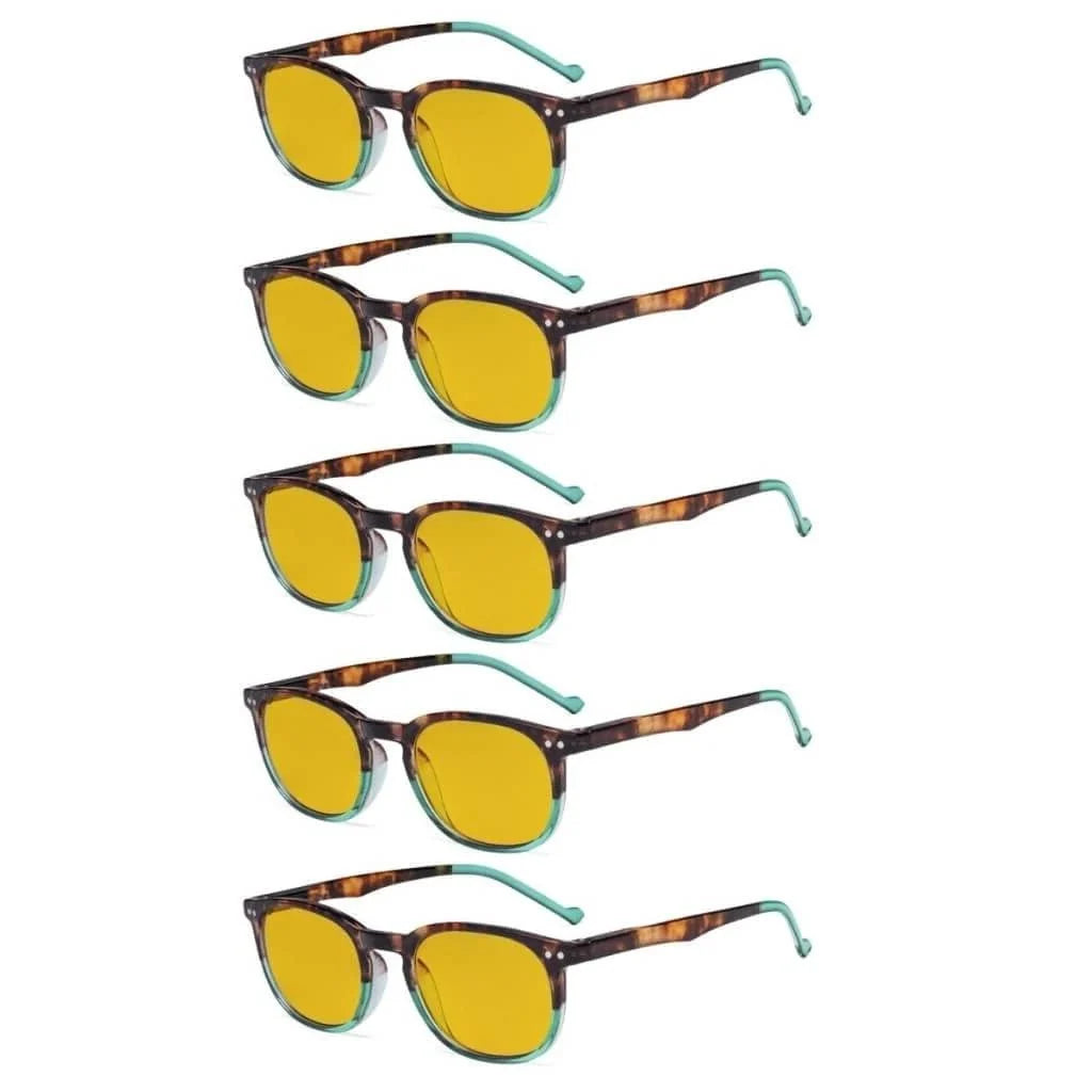 5 Pack Retro Blue Light Blocking Reading Glasses HP065