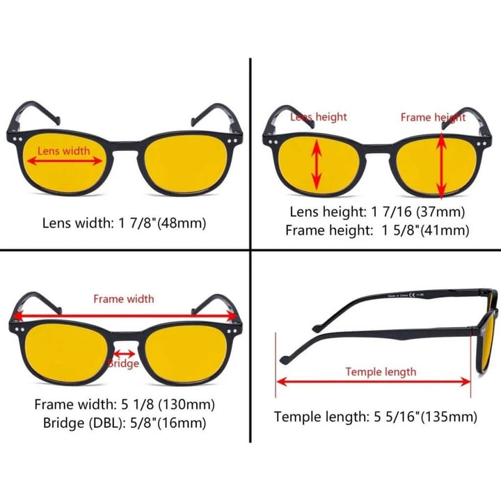 5 Pack Retro Blue Light Blocking Reading Glasses HP065