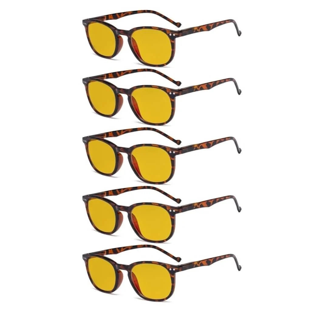 5 Pack Retro Blue Light Blocking Reading Glasses HP065