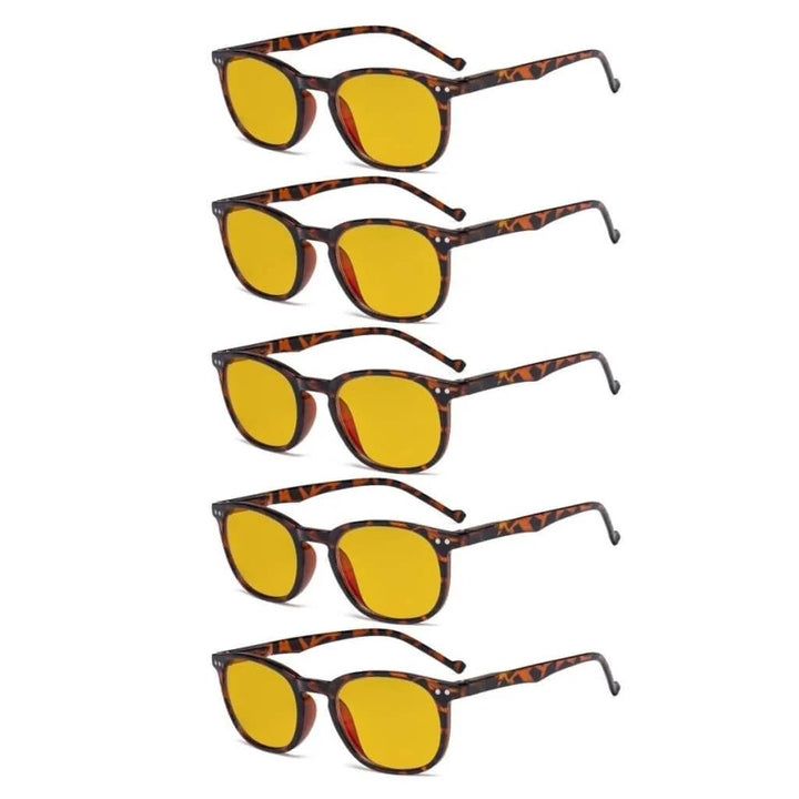 5 Pack Retro Blue Light Blocking Reading Glasses HP065