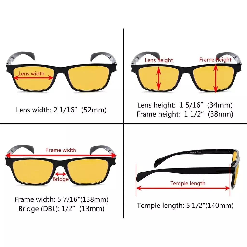 5 Pack Retro Blue Light Blocking Reading Glasses HP090