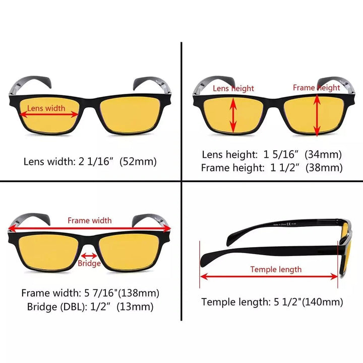 5 Pack Retro Blue Light Blocking Reading Glasses HP090
