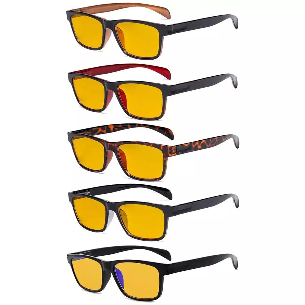 5 Pack Retro Blue Light Blocking Reading Glasses HP090