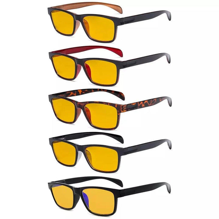 5 Pack Retro Blue Light Blocking Reading Glasses HP090