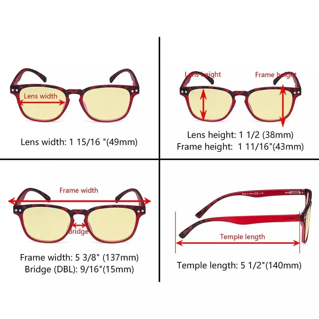 5 Pack Retro Blue Light Blocking Reading Glasses TM079