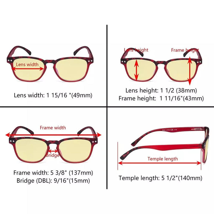 5 Pack Retro Blue Light Blocking Reading Glasses TM079
