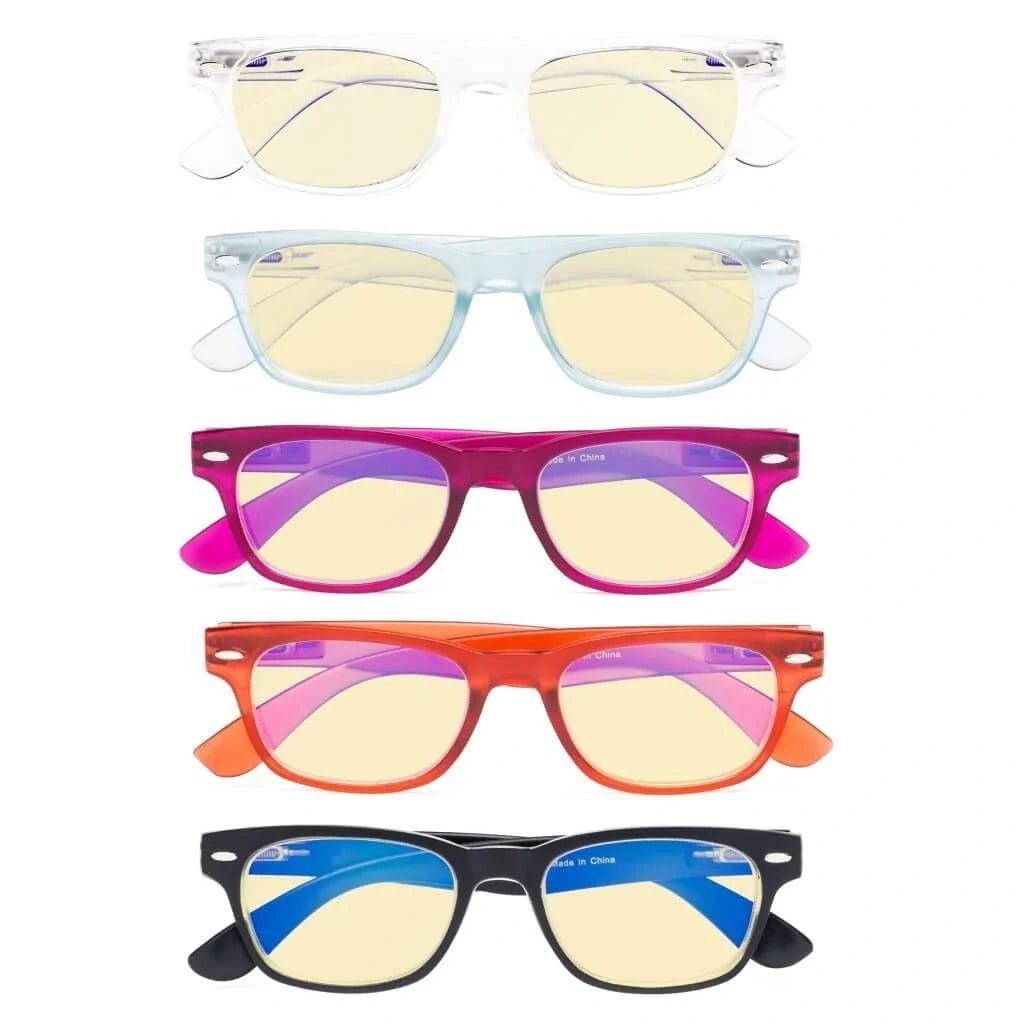 5 Pack Retro Blue Light Blocking Reading Glasses TMFH4