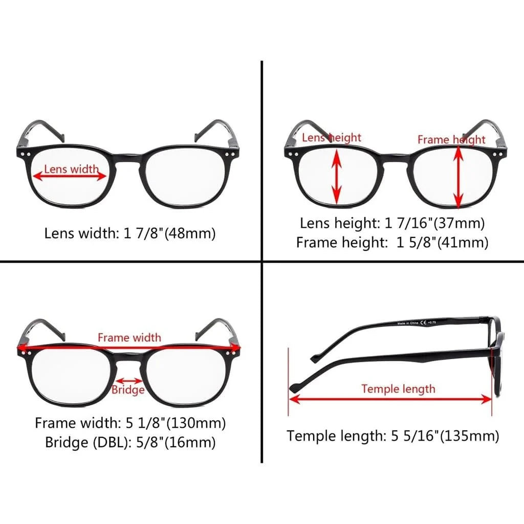 5 Pack Retro Oval Reading Glasses R065