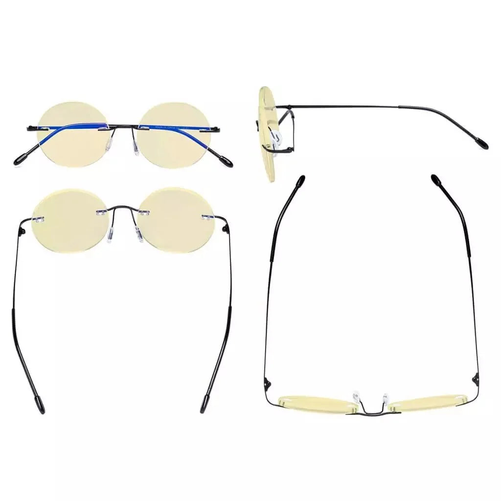 5 Pack Round Blue light Blocking Reading Glasses TMWK26