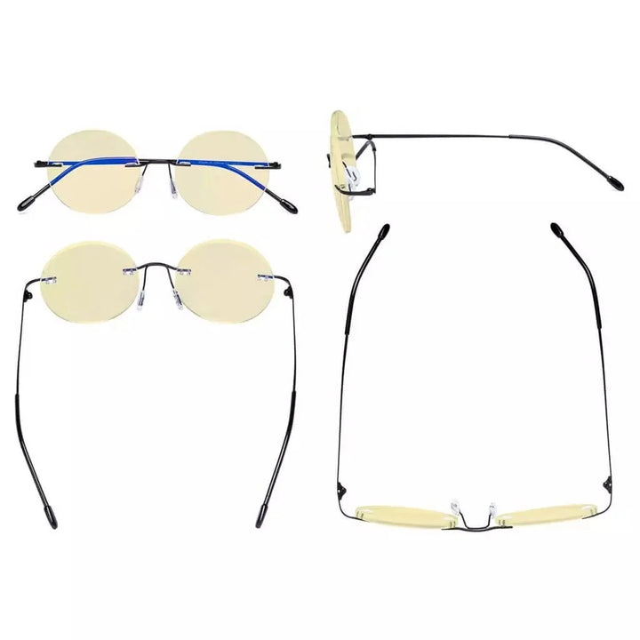 5 Pack Round Blue light Blocking Reading Glasses TMWK26