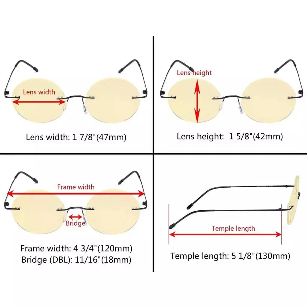5 Pack Round Blue light Blocking Reading Glasses TMWK26