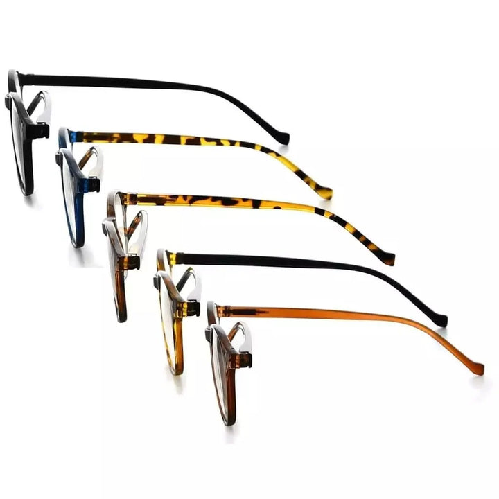 5 Pack Round Reading Glasses Stylish Readers R9115A
