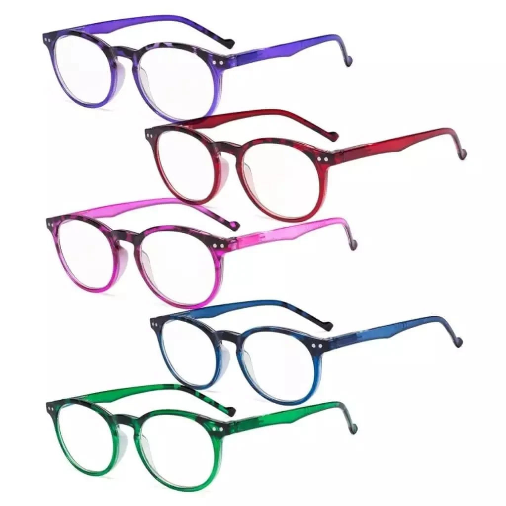 5 Pack Round Stylish Oval narrow Reading Glasses R071F