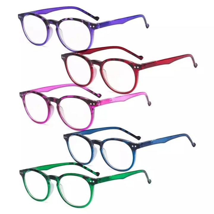 5 Pack Round Stylish Oval narrow Reading Glasses R071F