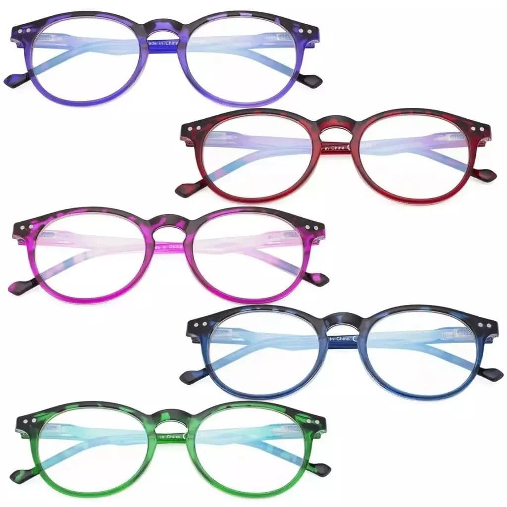 5 Pack Round Stylish Oval narrow Reading Glasses R071F