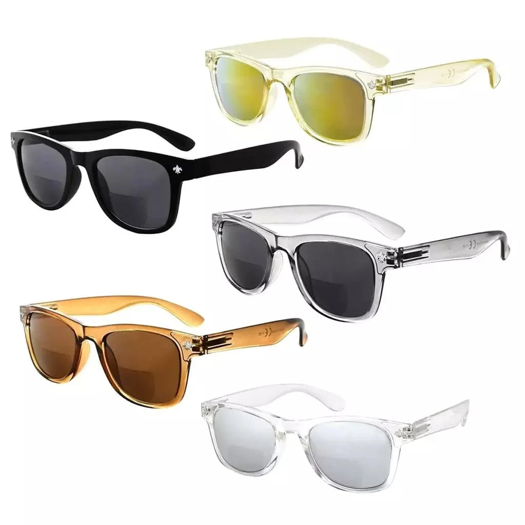 5 Pack Square Bifocal Reading Sunglasses Chic Readers SGS027