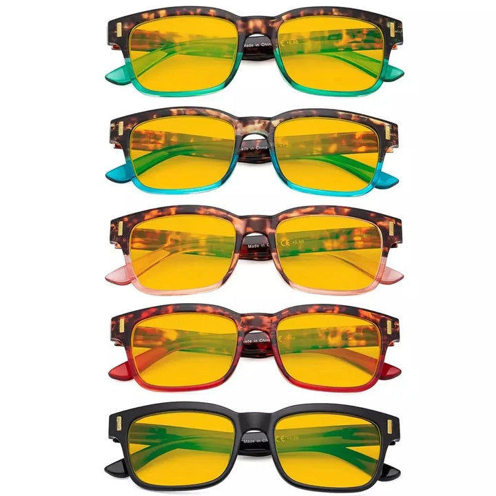 5 Pack Stylish Blue Light Blocking Reading Glasses HP1802