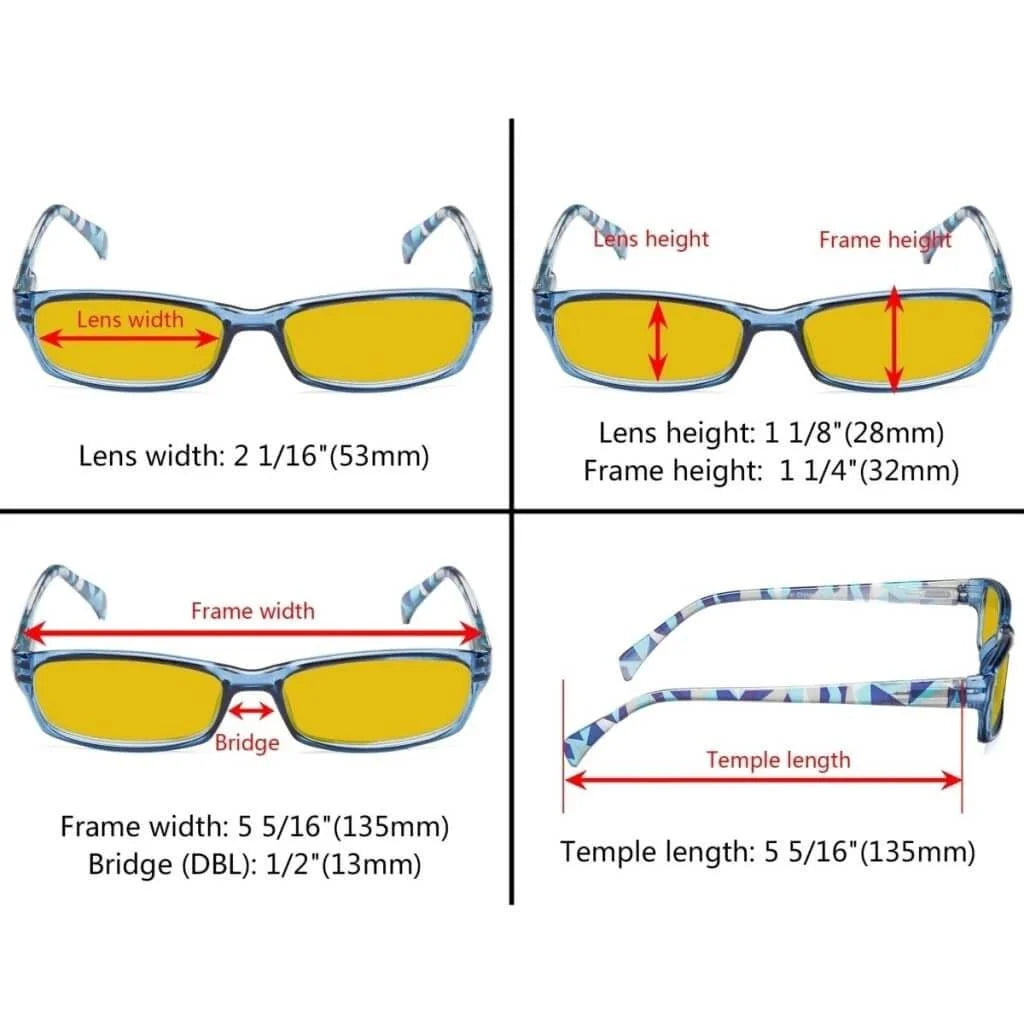 5 Pack Stylish Blue Light Blocking Reading Glasses HP1803