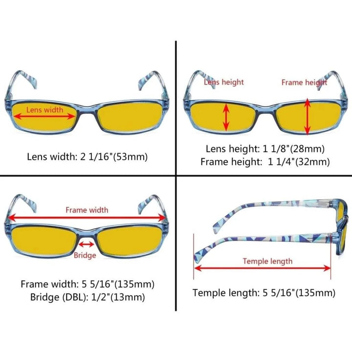 5 Pack Stylish Blue Light Blocking Reading Glasses HP1803