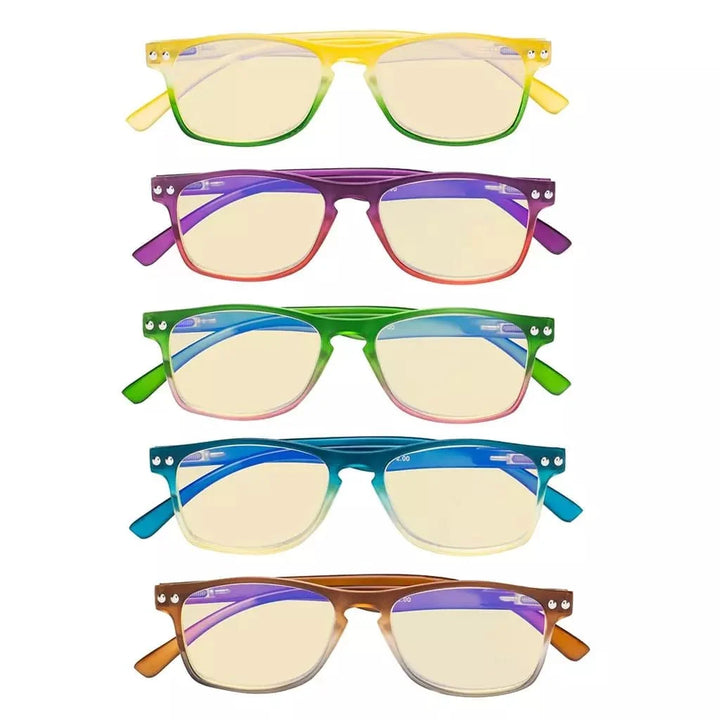 5 Pack Stylish Blue Light Blocking Reading Glasses TM046