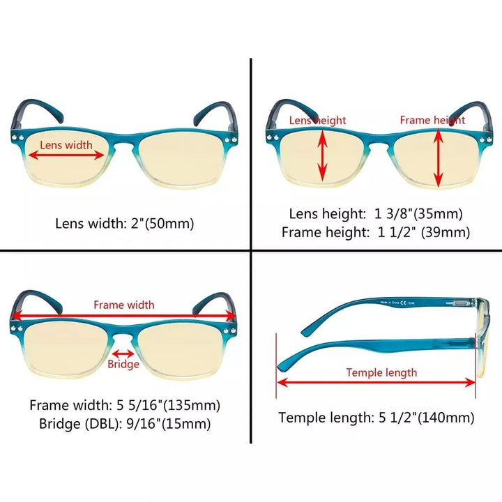 5 Pack Stylish Blue Light Blocking Reading Glasses TM046
