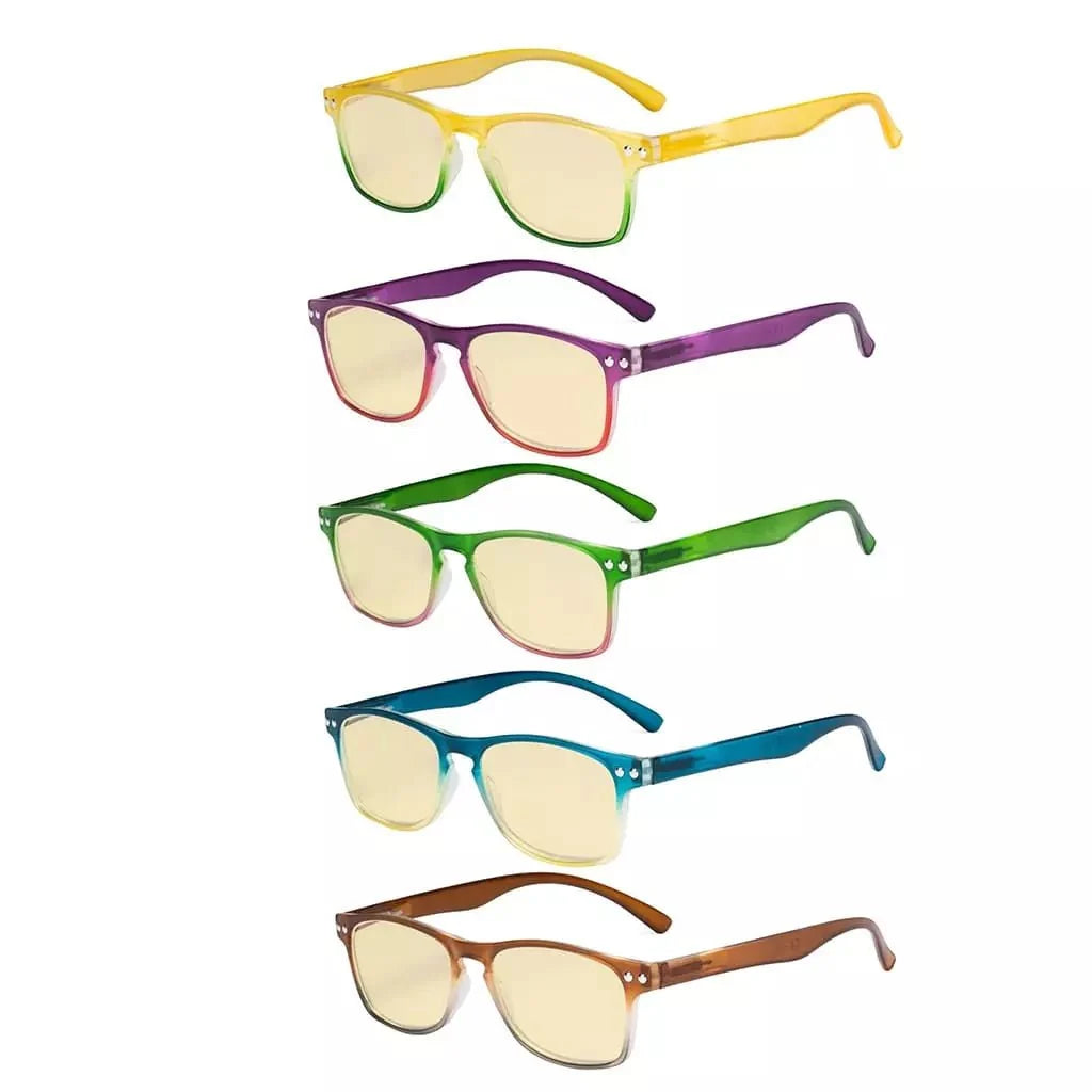 5 Pack Stylish Blue Light Blocking Reading Glasses TM046