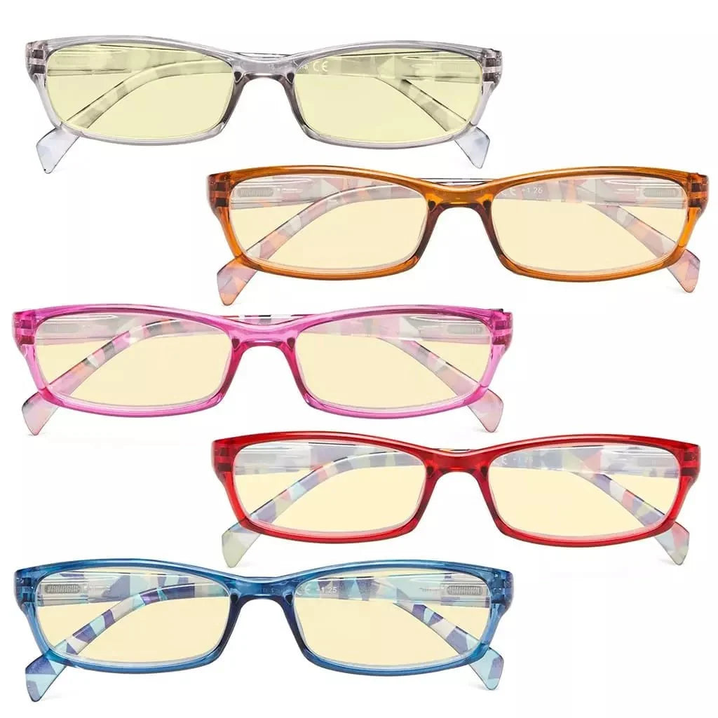 5 Pack Stylish Blue Light Blocking Reading Glasses TMCGT1803