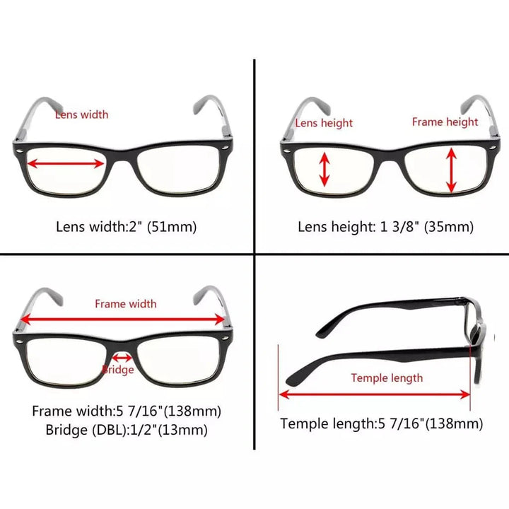 5 Pack Stylish Blue Light Filter Reading Glasses UVR075