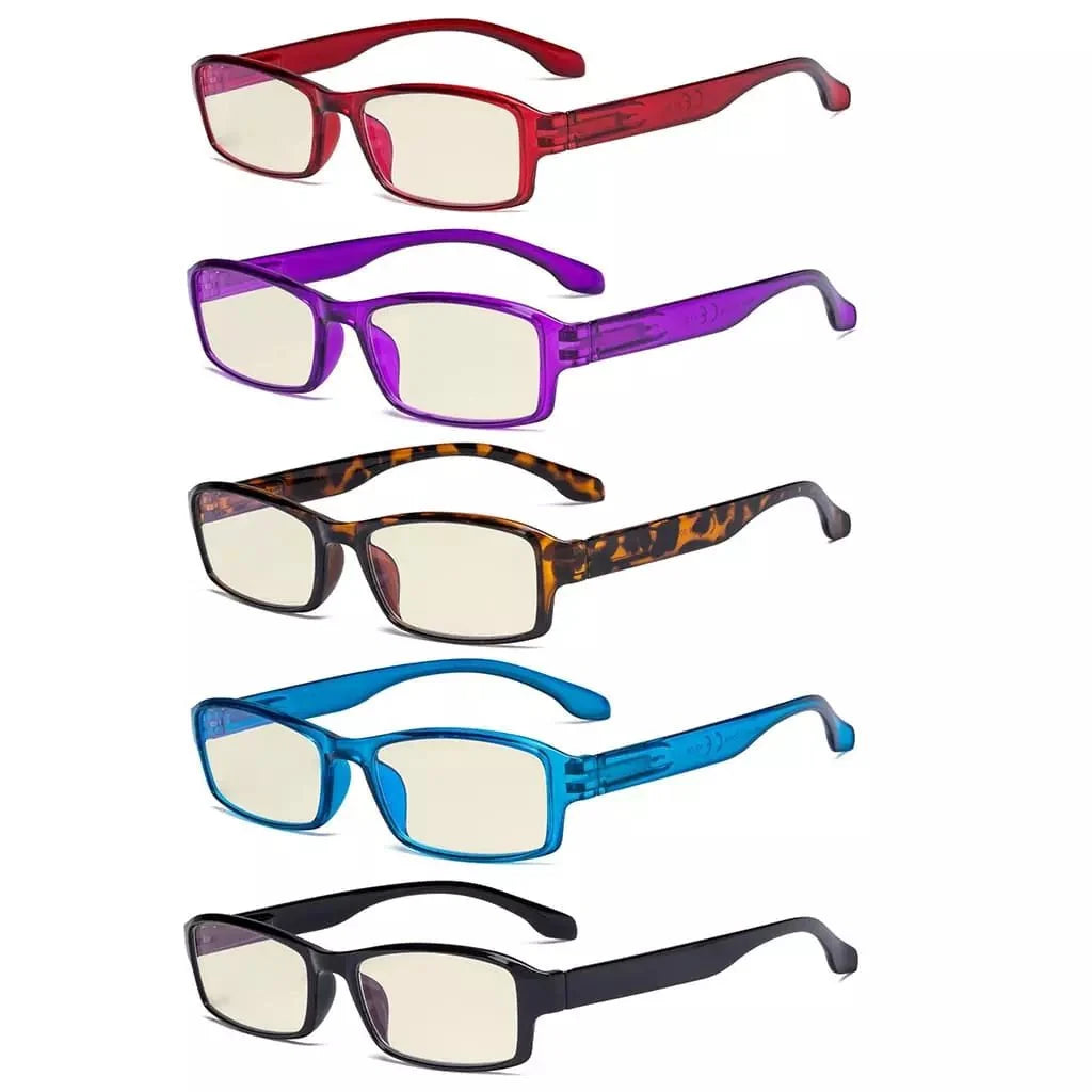 5 Pack Stylish Blue Light Filter Reading Glasses UVR9102