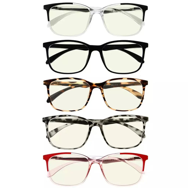 5 Pack Stylish Blue Light Filter Reading Glasses UVR9113