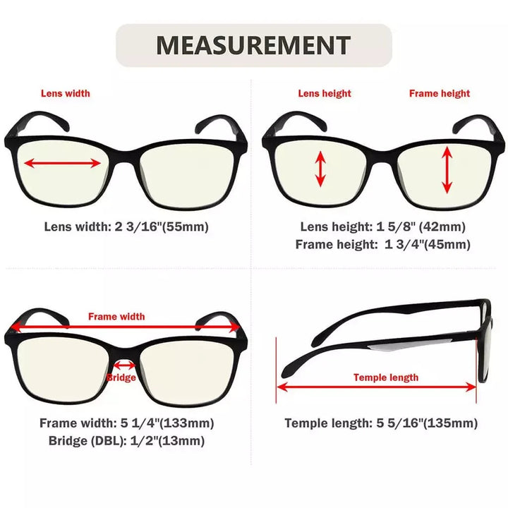 5 Pack Stylish Blue Light Filter Reading Glasses UVR9113