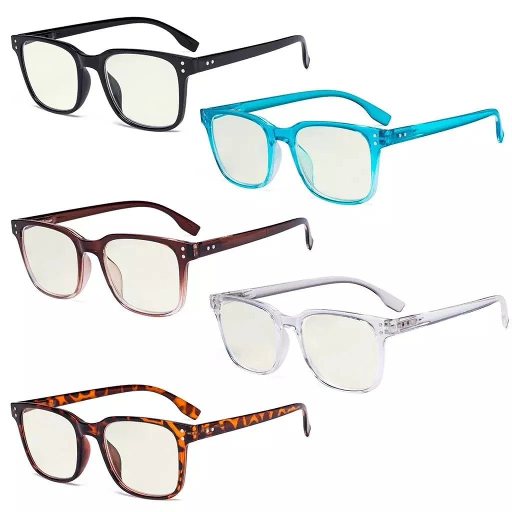 5 Pack Stylish Blue Light Filter Reading Glasses UVRT1804