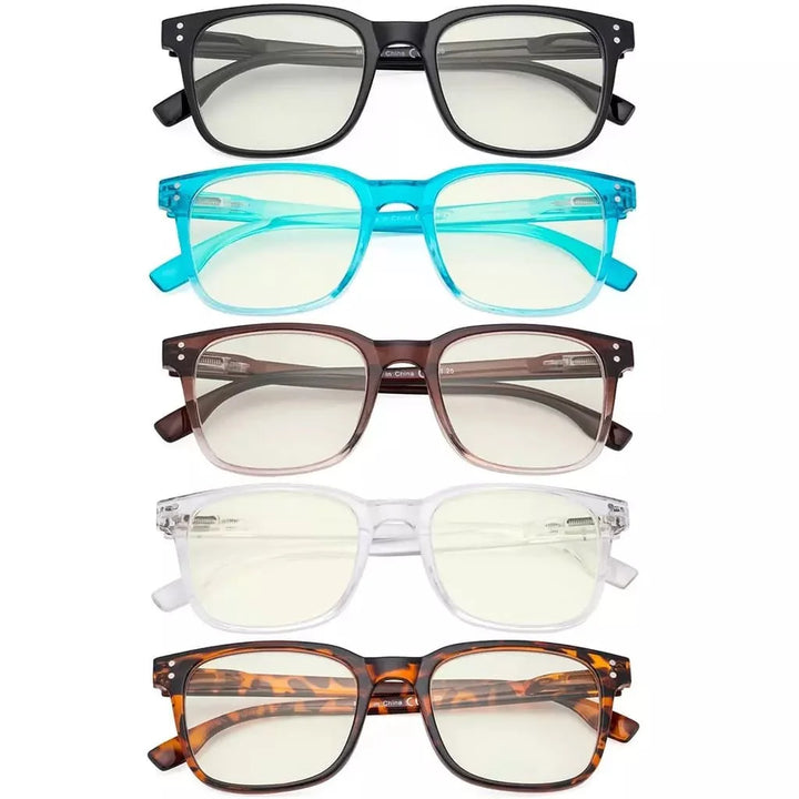 5 Pack Stylish Blue Light Filter Reading Glasses UVRT1804