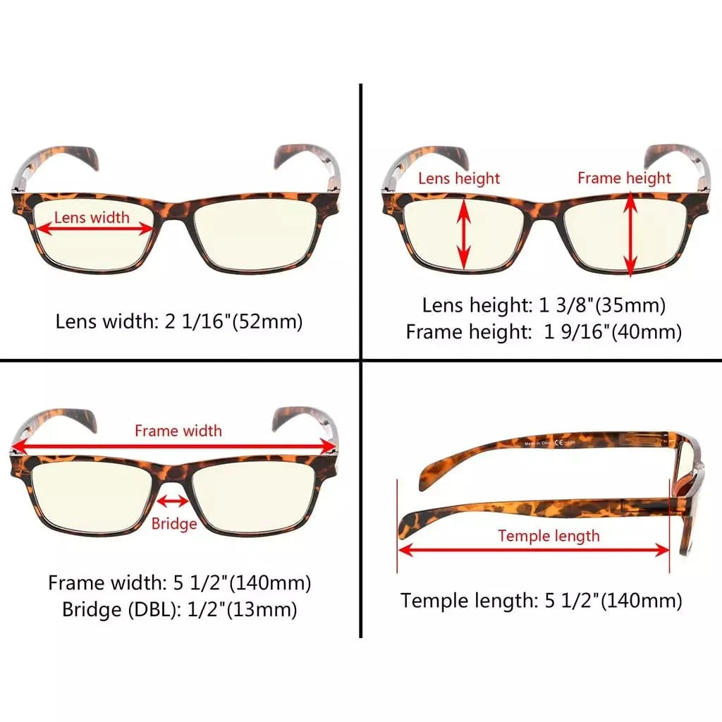 5 Pack Stylish Blue Ray Reading Glasses CGTR090