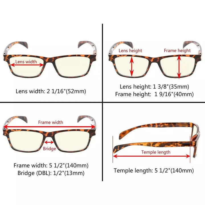 5 Pack Stylish Blue Ray Reading Glasses CGTR090