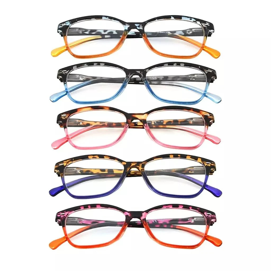 5 Pack Stylish Cat-eye Tortoise Reading Glasses R9111