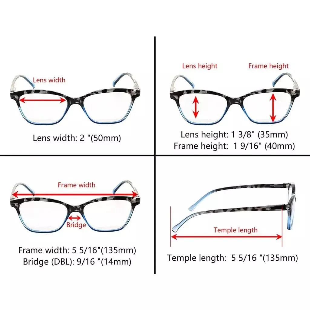 5 Pack Stylish Cat-eye Tortoise Reading Glasses R9111