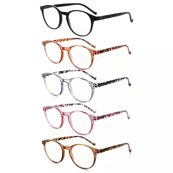 5 Pack Oval Round Reading Glasses Pattern Design R9115B
