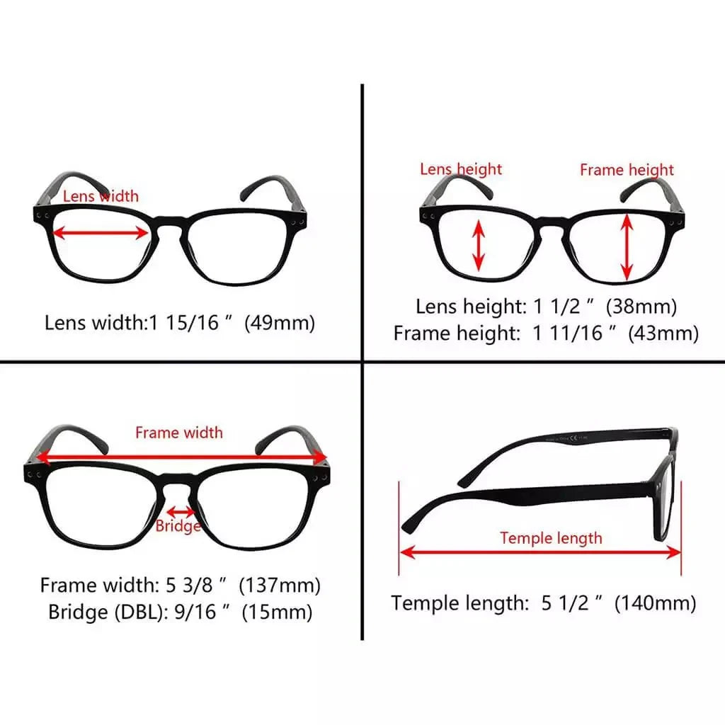 5 Pack Stylish Fashionable Oval Reading Glasses R079