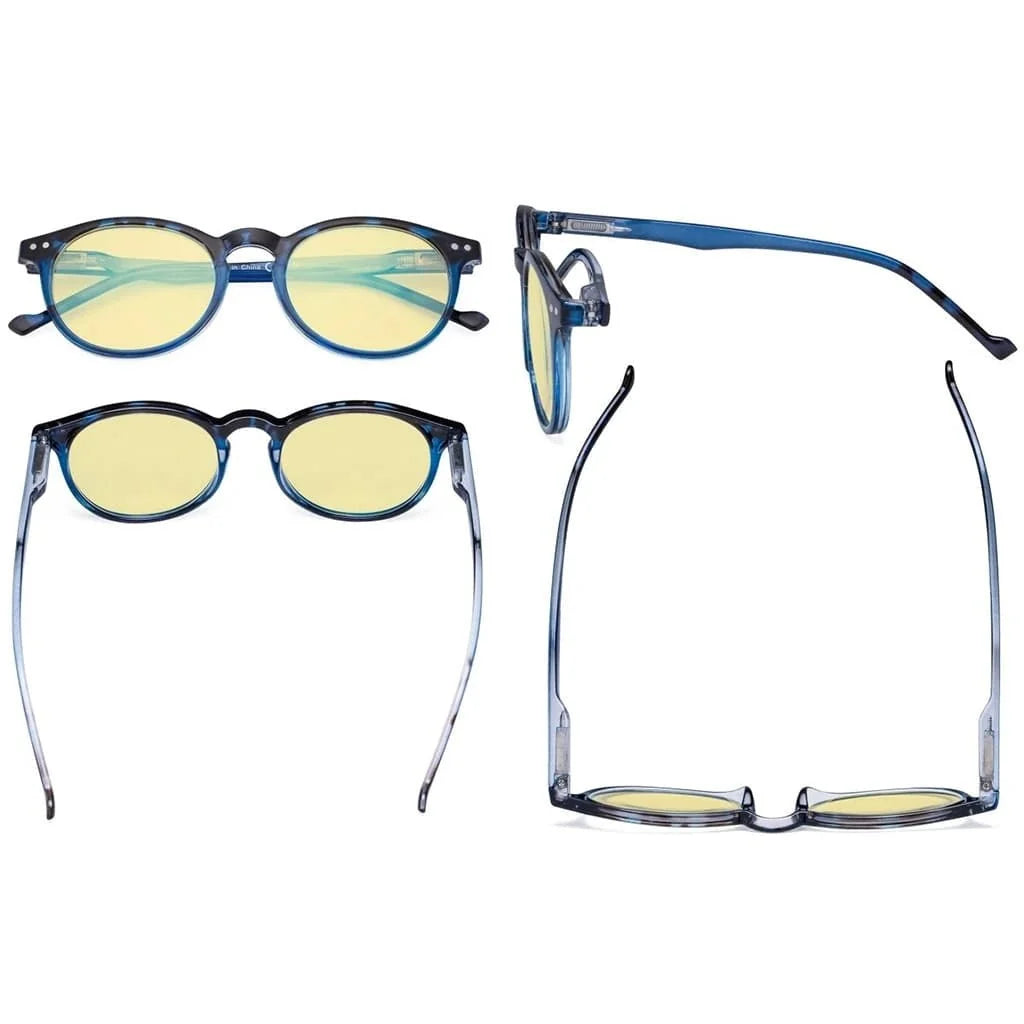 5 Pack Stylish Oval Blue Light Blocking Reading Glasses TM071F