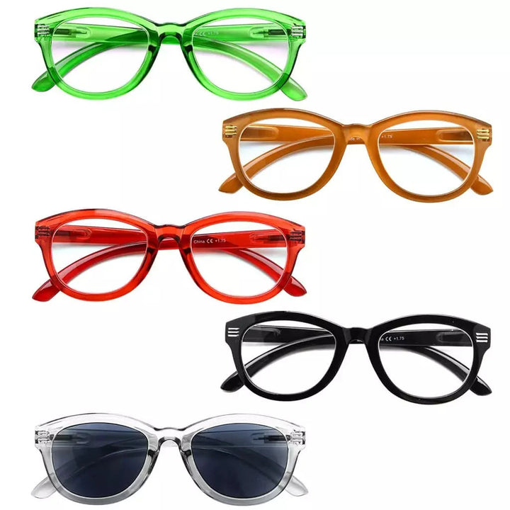 5 Pack Stylish Reading Glasses Cat-eye Eyeglasses R2107