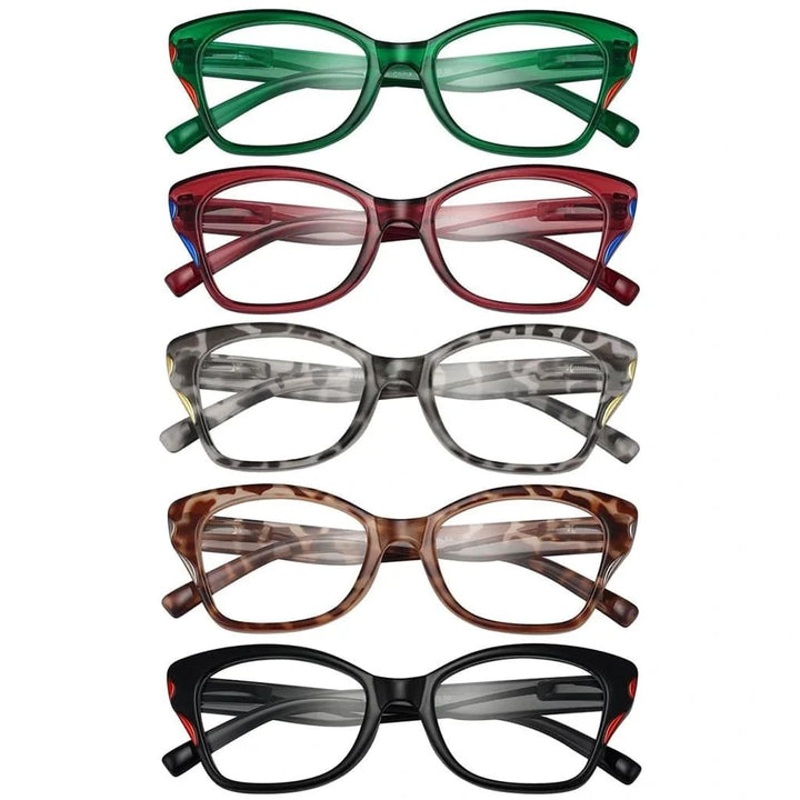 5 Pack Stylish Reading Glasses Cat-eye Readers R2126