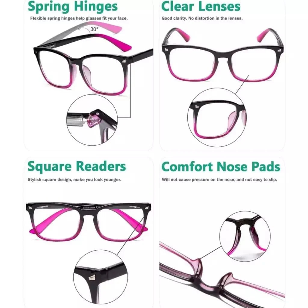 5 Pack Stylish Reading Glasses Pattern Arms Readers RT1801